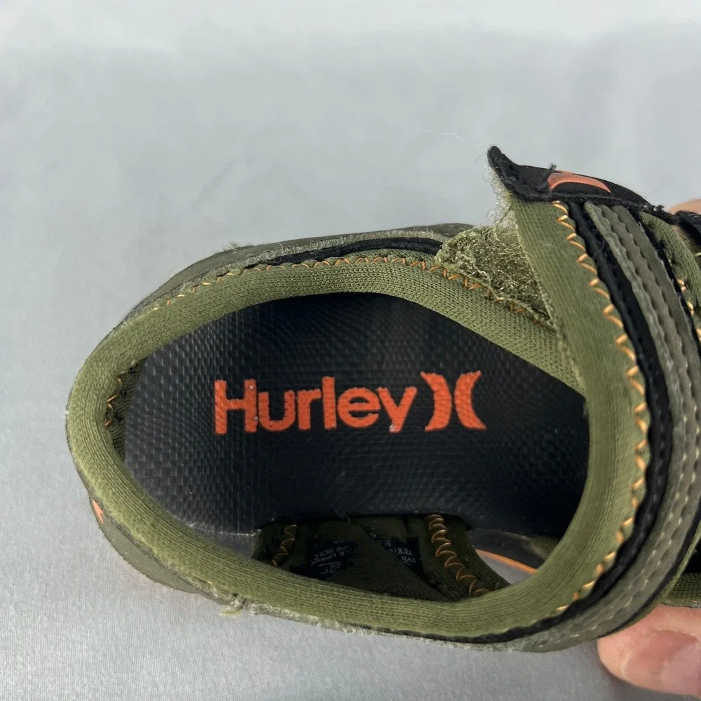 Hurley Loni Water Shoes Toddler's 7 Green Black Comfort Adjustable Hook & Loop